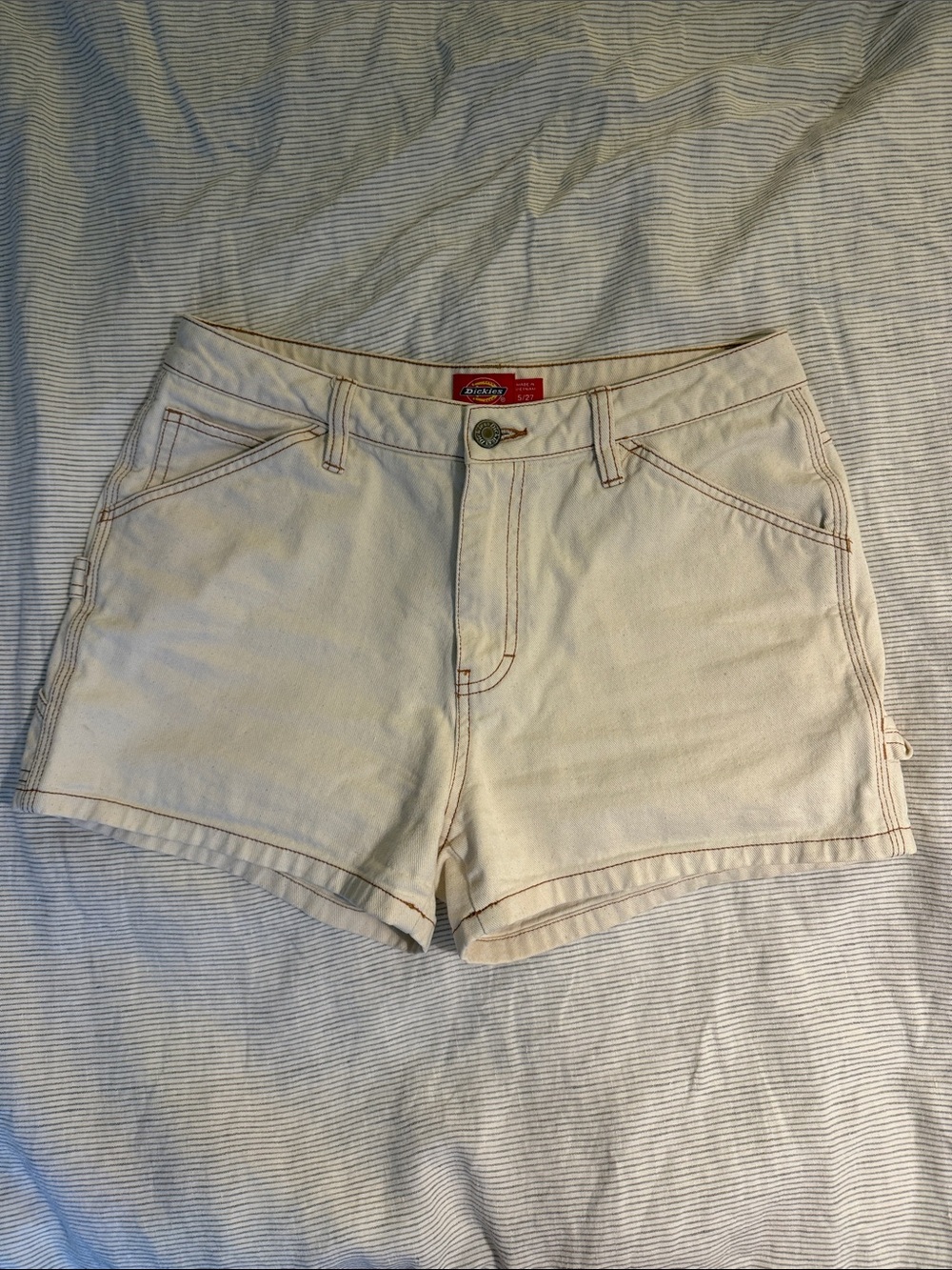 Dickies Women’s Cream Utility Jean Shorts Womens 27